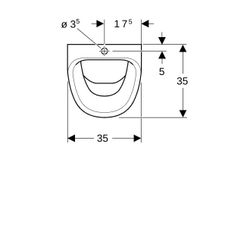Geberit Aller Urinal Zulauf von oben, Tiefe 35cm, Abgang nach hinten oder nach unten... GEBERIT-236600000 4022009045376 (Abb. 1)