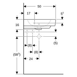 Geberit Renova Compact Eckwaschtisch, Breite 69,5cm, Tiefe 61,5cm, Hahnloch mittig, ... GEBERIT-226150000 4022009327267 (Abb. 1)