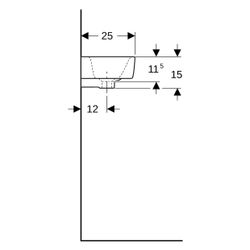 Geberit Renova Compact Handwaschbecken Ablagefl. li verk. Ausladung 50x15x25cm Hahnl... GEBERIT-276150600 4022009329230 (Abb. 1)
