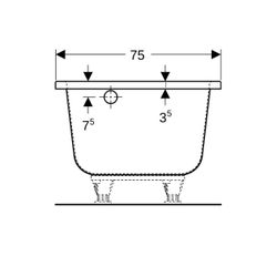 Geberit Renova Fünfeckbadewanne Länge 160cm, Breite 75cm, Abgang links... GEBERIT-657261000 4022009093476 (Abb. 1)