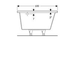 Geberit Renova asymmetrische Badewanne Länge 100cm, Breite 100cm, Abgang links... GEBERIT-657340000 4022009282054 (Abb. 1)