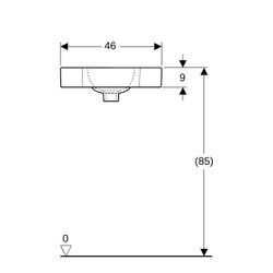 Geberit iCon Eckhandwaschbecken, Breite 46cm, Tiefe 33cm, Hahnloch mittig, ohne Über... GEBERIT-124729000 4022009306064 (Abb. 1)