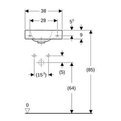 Geberit iCon Handwaschbecken, 38x13,5x28cm, Hahnloch rechts, ohne Überlauf, Weiß/Ker... GEBERIT-124736600 4022009306095 (Abb. 1)