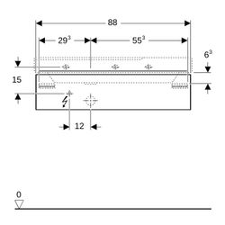 Geberit Xeno2 Unterschrank für Waschtisch, Ablagefläche, 1 Schublade, 88x22x46,2cm, ... GEBERIT-500513011 4025416610083 (Abb. 1)