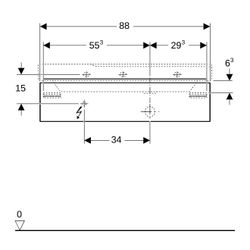Geberit Xeno2 Unterschrank für Waschtisch mit Ablagefläche links, mit 1 Schublade 88... GEBERIT-500514431 4025416610120 (Abb. 1)