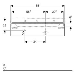 Geberit Xeno2 Unterschrank für Waschtisch mit Ablagefläche links, mit 1 Schublade 88... GEBERIT-500514431 4025416610120 (Abb. 1)