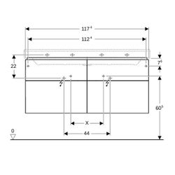 Geberit Xeno2 Unterschrank für Waschtisch, mit, Breite ab 120cm, 4 Schubladen, 117,4... GEBERIT-500518011 4025416610304 (Abb. 1)