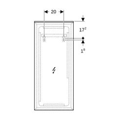 Geberit Xeno2 Lichtspiegel, Breite 40cm, Höhe 91cm, Aluminium gebürstet... GEBERIT-500520001 4025416608479 (Abb. 1)