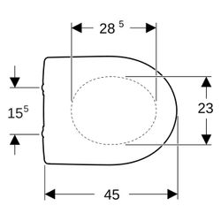 Geberit Renova Comfort WC-Sitz Befestigung von unten ohne Absenkautomatik, Befestigu... GEBERIT-572050000 4022009289848 (Abb. 1)