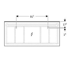 Geberit Xeno2 Lichtspiegel mit direkter, indirekter Beleuchtung, Breite 160cm, Höhe ... GEBERIT-500204001 4025416430322 (Abb. 1)
