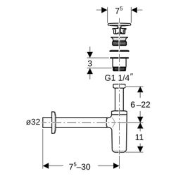 Geberit Waschbeckenablauf, Geruchsverschluss Ventilabdeckung Manschette für ONE Wasc... GEBERIT-151019011 4025410521828 (Abb. 1)