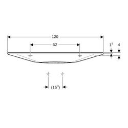 Geberit ONE Waschtisch schwebendes Design, horizontal verk. Ausl. B 120cm T 40cm o. ... GEBERIT-500392011 4025410572394 (Abb. 1)