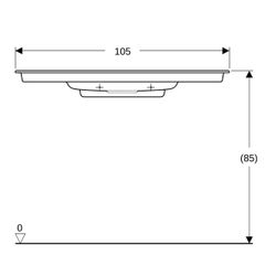 Geberit ONE Möbelwaschtisch Abgang horizontal verk. Ausl. B 105cm T 40cm o. Hahnl. Ü... GEBERIT-500396011 4025410572356 (Abb. 1)