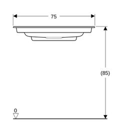Geberit ONE Möbelwaschtisch Abgang horizontal verk. Ausladung 75cm T 40cm o. Hahnl. ... GEBERIT-500391011 4025410572363 (Abb. 1)