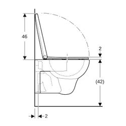 Geberit Renova Set Wand-WC Tiefspüler, mit WC-Sitz Tiefe 54cm, Weiß... GEBERIT-500802001 4025410717825 (Abb. 1)