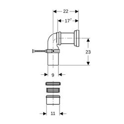 Geberit Anschlussset für Stand-WC, 131082161... GEBERIT-131082161 4025416073635 (Abb. 1)