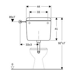 Geberit Aufputz 127 Aufputzspülkasten Spül-Stopp-Spülung Bahama-Beige... GEBERIT-127000101 4025416009092 (Abb. 1)