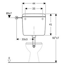 Geberit Aufputz 127 Aufputzspülkasten Spül-Stopp-Spülung Bahama-Beige... GEBERIT-127000101 4025416009092 (Abb. 1)