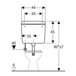 Geberit Aufputz 127 Aufputz-Spülkasten, Spül-Stopp-Spülkasten tiefhängend Wasseransc... GEBERIT-127022111 4025416009450 (Abb. 1)