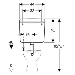 Geberit Aufputz 127 Aufputz-Spülkasten, Spül-Stopp-Spülkasten tiefhängend Wasseransc... GEBERIT-127022111 4025416009450 (Abb. 1)