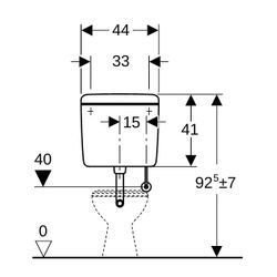 Geberit Aufputz 127 Aufputz-Spülkasten, Spül-Stopp-Spülkasten tiefhängend Wasseransc... GEBERIT-127023111 4025416009467 (Abb. 1)