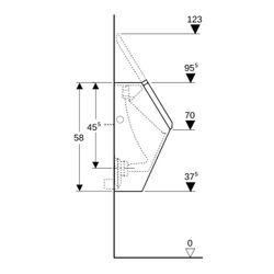 Geberit Renova Plan Urinal mit Deckel, Zulauf von hinten, Abgang nach hinten, Tiefe ... GEBERIT-235120600 4022009305852 (Abb. 1)