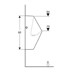 Geberit Renova Plan Urinal wasserlos, Abgang nach hinten, Tiefe 30cm, Weiß/KeraTect... GEBERIT-235170600 4022009305890 (Abb. 1)