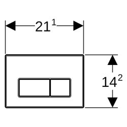 Geberit Kappa 50 Drückerplatte, 2-Mengen-Spülung, Weiß... GEBERIT-115260111 4025416752158 (Abb. 1)