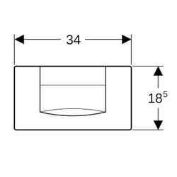 Geberit 200F Drückerplatte für Spül-Stopp-Spülung, Mattverchromt... GEBERIT-115222461 4025416003571 (Abb. 1)