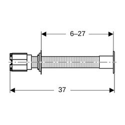 Geberit WC-Steuerung pneumatisch, 1-Mengen-Auslösung, gekontert, für Anstalten, Hoch... GEBERIT-115943211 4025416097785 (Abb. 1)