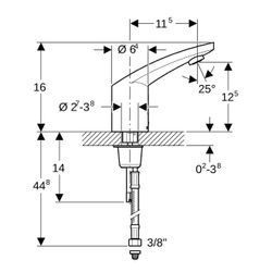 Geberit Typ 185 Waschtischarmatur Netzbetrieb Hochglanz verchromt, mit Mischer, Grif... GEBERIT-116155211 4025416741046 (Abb. 1)