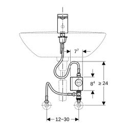 Geberit Typ 186 Waschtischarmatur Generatorbetrieb, Hochglanz verchromt, mit Unterti... GEBERIT-116366211 4025416149446 (Abb. 1)