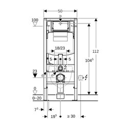 Geberit Duofix Element für Wand-WC 112cm, für Trockenbau, mit Sigma Unterputzspülkas... GEBERIT-111300005 4025416846208 (Abb. 1)