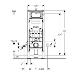 Geberit Duofix Element für Wand-WC 112cm, für Trockenbau, mit Sigma Unterputzspülkas... GEBERIT-111350005 4025416727538 (Abb. 1)