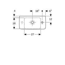 Geberit Renova Compact Handwaschbecken Ablagefläche links verk. Ausladung 50x15x25cm... GEBERIT-276150000 4022009327366 (Abb. 1)