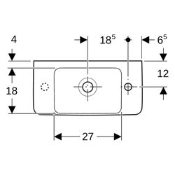 Geberit Renova Compact Handwaschbecken Ablagefläche links verk. Ausladung 50x15x25cm... GEBERIT-276150000 4022009327366 (Abb. 1)