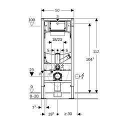 Geberit Duofix Element für Wand-WC 112cm, für Trockenbau, mit Sigma Unterputzspülkas... GEBERIT-111364005 4025416933960 (Abb. 1)