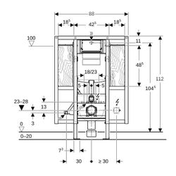 Geberit Duofix Element für Wand-WC 112cm, Trockenbau, Sigma Unterputzspülkasten 12cm... GEBERIT-111375005 4025416753100 (Abb. 1)