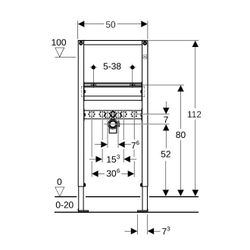 Geberit Duofix Element für Waschtisch 112cm, für Trockenbau, Standarmatur... GEBERIT-111430001 4025416441991 (Abb. 1)
