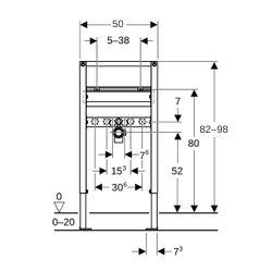 Geberit Duofix Element für Waschtisch 82-98cm, für Trockenbau, Standarmatur... GEBERIT-111485001 4025416847434 (Abb. 1)