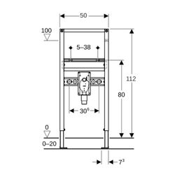 Geberit Duofix Element für Waschtisch 112cm für Trockenbau, Standarmatur, mit Unterp... GEBERIT-111480001 4025416667629 (Abb. 1)
