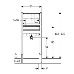 Geberit Duofix Element für Waschtisch 112-130cm, für Trockenbau, Wandarmatur Unterpu... GEBERIT-111493001 4025416726579 (Abb. 1)