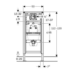 Geberit Duofix Element für Urinal, 112-130cm, universell, für Trockenbau... GEBERIT-111616001 4025416860952 (Abb. 1)