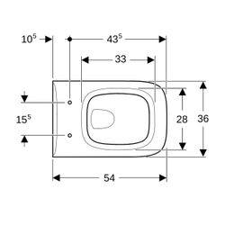 Geberit Renova Plan Wand-WC Tiefspüler Tiefe 54cm, Weiß/KeraTect... GEBERIT-202150600 4022009305753 (Abb. 1)