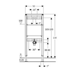 Geberit Duofix Element für Ausgussbecken 130cm, für Trockenbau, Wandarmatur Aufputz... GEBERIT-111450001 4025416333128 (Abb. 1)