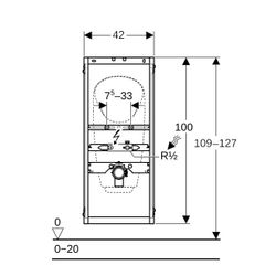 Geberit GIS Element für Urinal, 114cm, universell, für Aufputz-Druckspüler... GEBERIT-461686001 4025416801696 (Abb. 1)