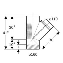 Geberit Silent db20 Abzweig 45 Grad, d 160mm, d1 110mm... GEBERIT-315104141 4025416862376 (Abb. 1)