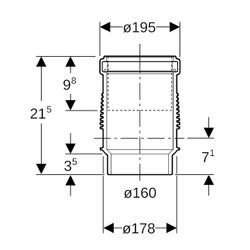 Geberit Silent db20 Langmuffe mit Doppelbund Außendurchmesser 160mm... GEBERIT-315012141 4025416505488 (Abb. 1)