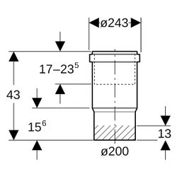 Geberit Langmuffe PE, DN 200, 200mm, PE-HD, Schwarz, 370700161... GEBERIT-370700161 4025416035756 (Abb. 1)