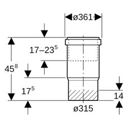 Geberit Langmuffe, DN 300, 315mm, PE-HD, Schwarz, 372700161... GEBERIT-372700161 4025416036777 (Abb. 1)